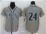 Seattle Mariners #24 Ken Griffey Jr. Gray Cool Base Jersey