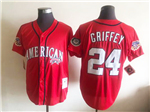 Seattle Mariners #24 Ken Griffey Jr. Throwback Red Jersey