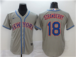 New York Mets #18 Darryl Strawberry Gray Cool Base Jersey