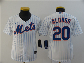 New York Mets #20 Pete Alonso Youth White Cool Base Jersey