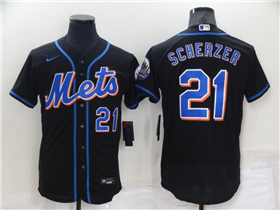 New York Mets #21 Max Scherzer Black Flex Base Jersey