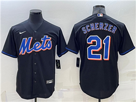 New York Mets #21 Max Scherzer Black Cool Base Jersey