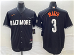 Baltimore Orioles #3 Jorge Mateo Black 2023 City Connect Jersey