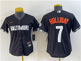 Baltimore Orioles #7 Jackson Holliday Women's Black City Connect Jersey