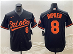 Baltimore Orioles #8 Cal Ripken Jr Black Limited Jersey