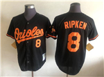 Baltimore Orioles #8 Cal Ripken Jr Throwback Black Jersey