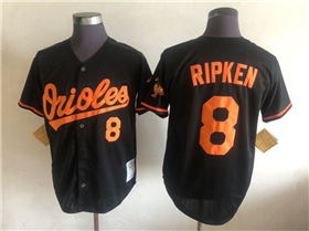 Baltimore Orioles #8 Cal Ripken Jr Throwback Black Jersey