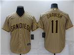 San Diego Padres #11 Yu Darvish Gray Pinstripe Cool Base Jersey