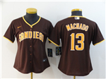 San Diego Padres #13 Manny Machado Women's Brown Cool Base Jersey