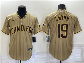 San Diego Padres #19 Tony Gwynn Gray Pinstripe Cool Base Jersey