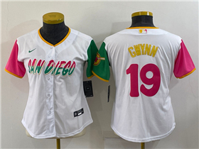 San Diego Padres #19 Tony Gwynn Women's White 2022 City Connect Jersey