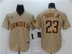 San Diego Padres #23 Fernando Tatís Jr. Gray Pinstripe Cool Base Jersey