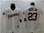 San Diego Padres #23 Fernando Tatís Jr. White Pinstripe 50th Anniversary Cool Base Jersey