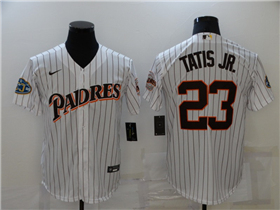 San Diego Padres #23 Fernando Tatís Jr. White Pinstripe 50th Anniversary Cool Base Jersey