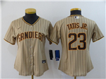 San Diego Padres #23 Fernando Tatís Jr. Women's Gray Pinstripe Cool Base Jersey