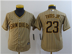 San Diego Padres #23 Fernando Tatís Jr. Youth Gray Pinstripe Cool Base Jersey