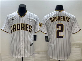 San Diego Padres #2 Xander Bogaerts White Pinstripe Cool Base Jersey