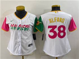 San Diego Padres #38 Jorge Alfaro Women's White 2022 City Connect Jersey