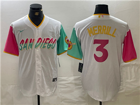 San Diego Padres #3 Jackson Merrill White 2022 City Connect Jersey