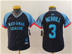 National League #3 Jackson Merrill Youth Navy 2024 MLB All-Star Game Limited Jersey