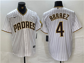 San Diego Padres #4 Luis Arraez White Pinstripe Limited Jersey