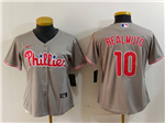 Philadelphia Phillies #10 J.T. Realmuto Women's Gray Jersey