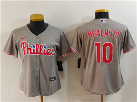 Philadelphia Phillies #10 J.T. Realmuto Women's Gray Jersey