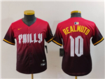 Philadelphia Phillies #10 J.T. Realmuto Youth Red 2024 City Connect Limited Jersey