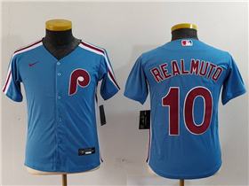 Philadelphia Phillies #10 J.T. Realmuto Youth Light Blue Jersey