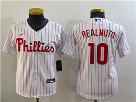 Philadelphia Phillies #10 J.T. Realmuto Youth White Jersey