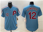 Philadelphia Phillies #12 Kyle Schwarber Light Blue Cooperstown Collection Jersey