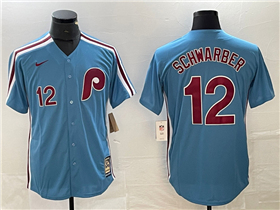 Philadelphia Phillies #12 Kyle Schwarber Light Blue Cooperstown Collection Jersey