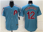 Philadelphia Phillies #12 Kyle Schwarber Light Blue Jersey