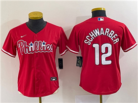 Philadelphia Phillies #12 Kyle Schwarber Women's Red Jersey