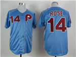 Philadelphia Phillies #14 Pete Rose 1980 Throwback Blue Jersey