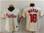 Philadelphia Phillies #16 Brandon Marsh Women's Cream Limited Jersey