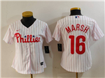 Philadelphia Phillies #16 Brandon Marsh Women's White Limited Jersey