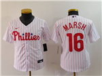 Philadelphia Phillies #16 Brandon Marsh Youth White Limited Jersey