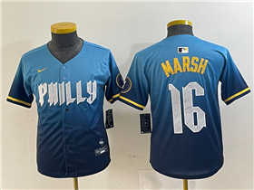 Philadelphia Phillies #16 Brandon Marsh Youth Blue 2024 City Connect Limited Jersey