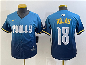 Philadelphia Phillies #18 Johan Rojas Youth Blue 2024 City Connect Limited Jersey