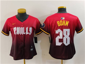 Philadelphia Phillies #28 Alec Bohm Women's Red 2024 City Connect Limited Jersey