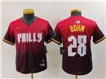 Philadelphia Phillies #28 Alec Bohm Youth Red 2024 City Connect Limited Jersey