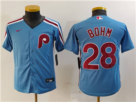 Philadelphia Phillies #28 Alec Bohm Youth Light Blue Jersey