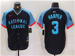 National League #3 Bryce Harper Navy 2024 MLB All-Star Game Limited Jersey