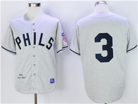 Philadelphia Phillies #3 Chuck Klein 1942 Throwback Gray Jersey