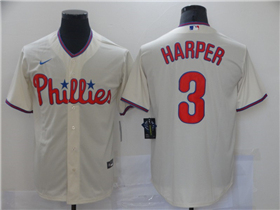 Philadelphia Phillies #3 Bryce Harper Cream Jersey