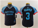 National League #3 Bryce Harper Youth Navy 2024 MLB All-Star Game Limited Jersey