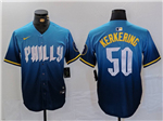 Philadelphia Phillies #50 Orion Kerkering Blue 2024 City Connect Limited Jersey