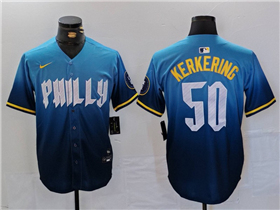 Philadelphia Phillies #50 Orion Kerkering Blue 2024 City Connect Limited Jersey