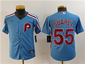 Philadelphia Phillies #55 Ranger Suarez Youth Light Blue Jersey